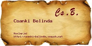 Csanki Belinda névjegykártya